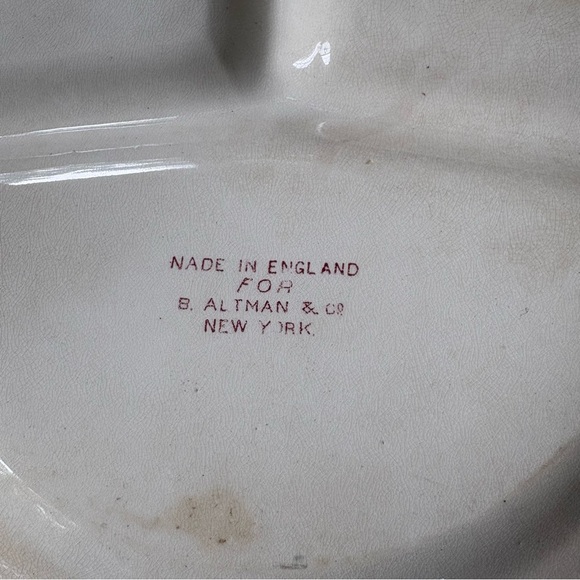 Vintage B. Altman Floral Ceramic Divided Plate - Picture 3 of 4